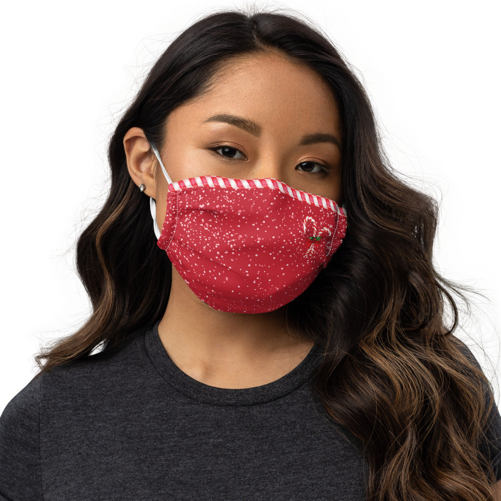 Christmas Candy Canes Premium Face Mask