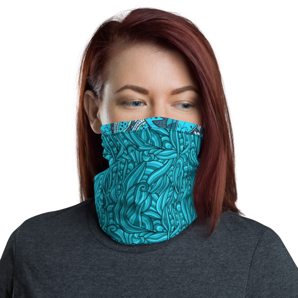 Turquoise Neck Gaiter, Face Covering, Headband and More