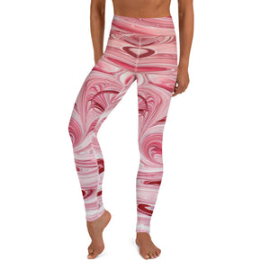 Crazy-Ass Leggings - Red and Pink Marble - Yoga Leggings