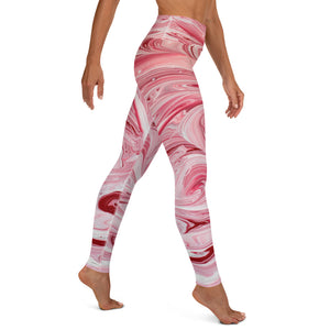 Crazy-Ass Leggings - Red and Pink Marble - Yoga Leggings