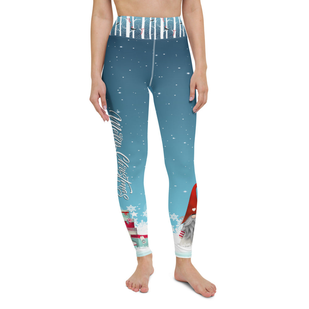 Crazy-Ass Leggings - Merry Christmas Snow Gnome and Gifts - Yoga Leggings