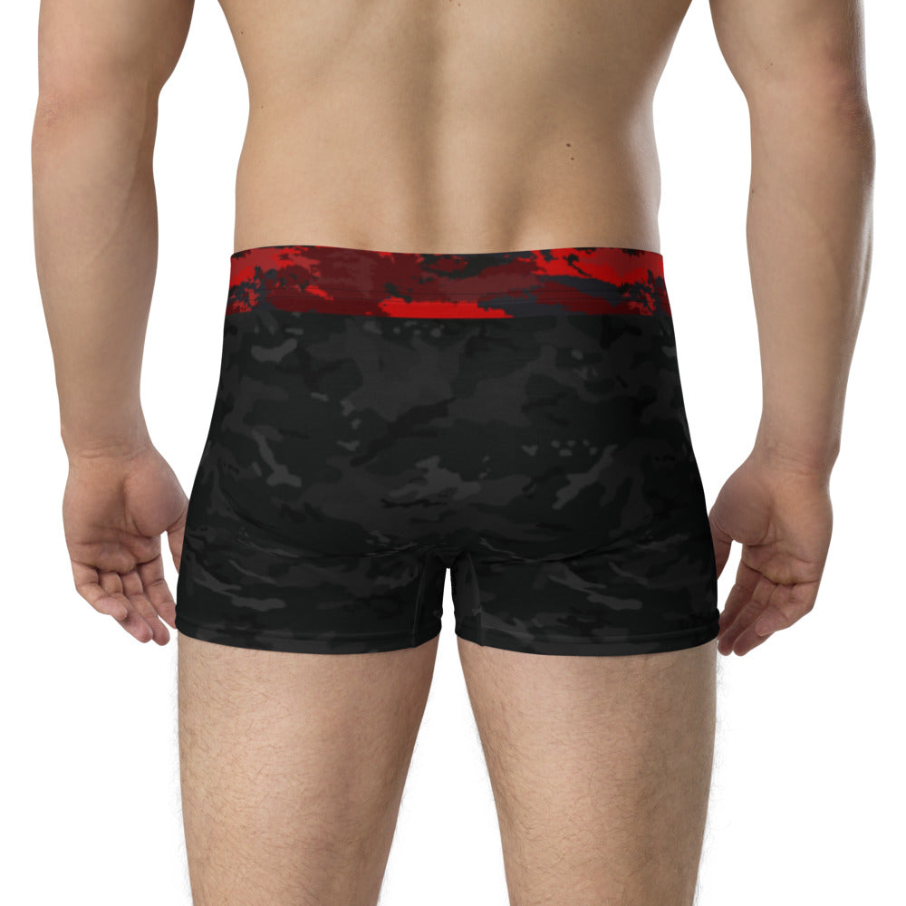 Black Camo with Red Waist - Crazy-Ass Undies - Men's Boxer Briefs