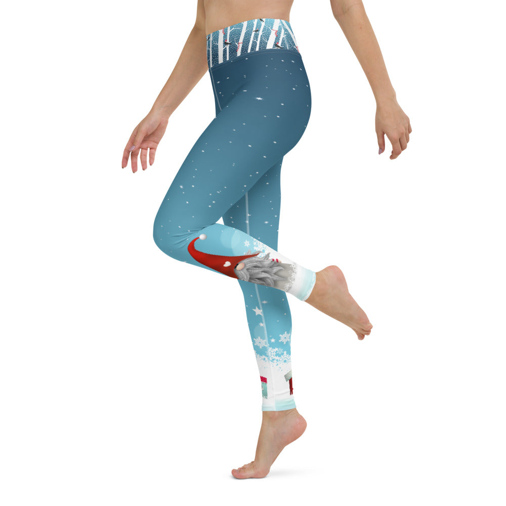 Crazy-Ass Leggings - Merry Christmas Snow Gnome and Gifts - Yoga Leggings