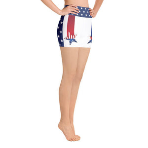Patriotic American Flag — Yoga Shorts