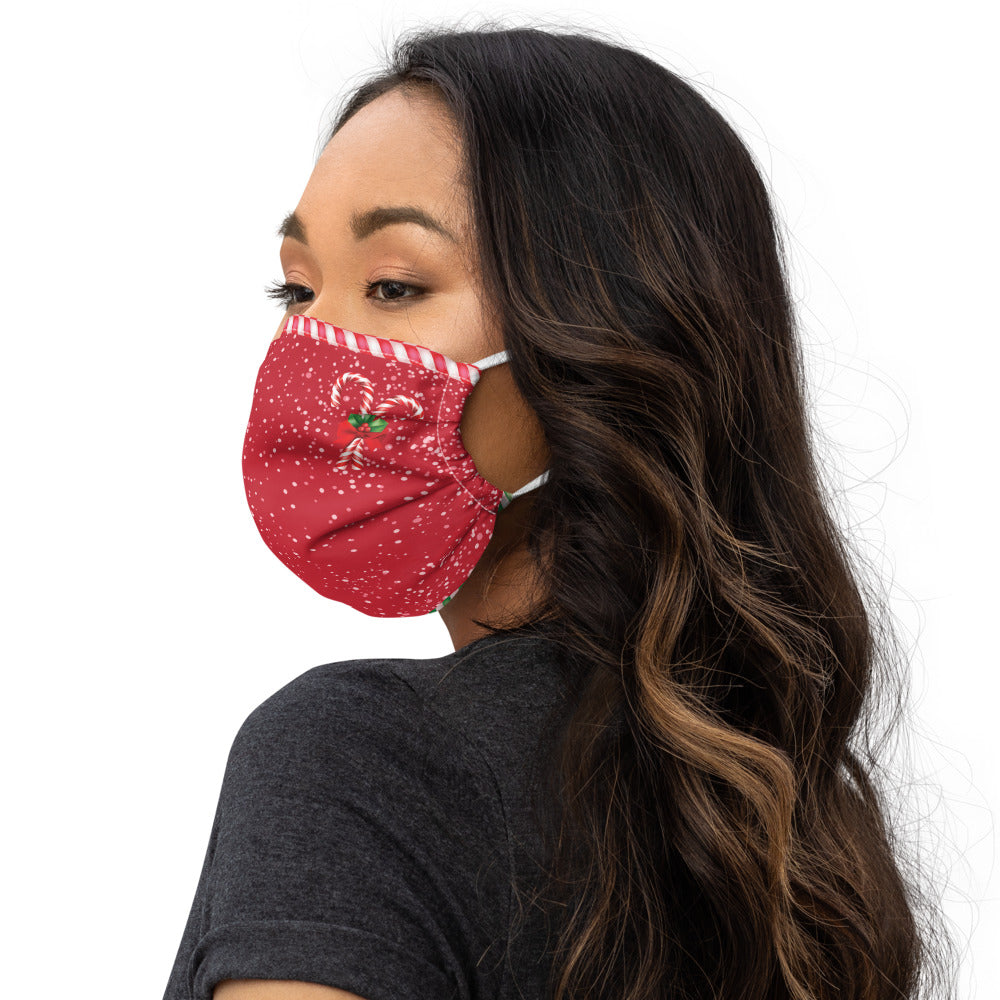 Christmas Candy Canes Premium Face Mask