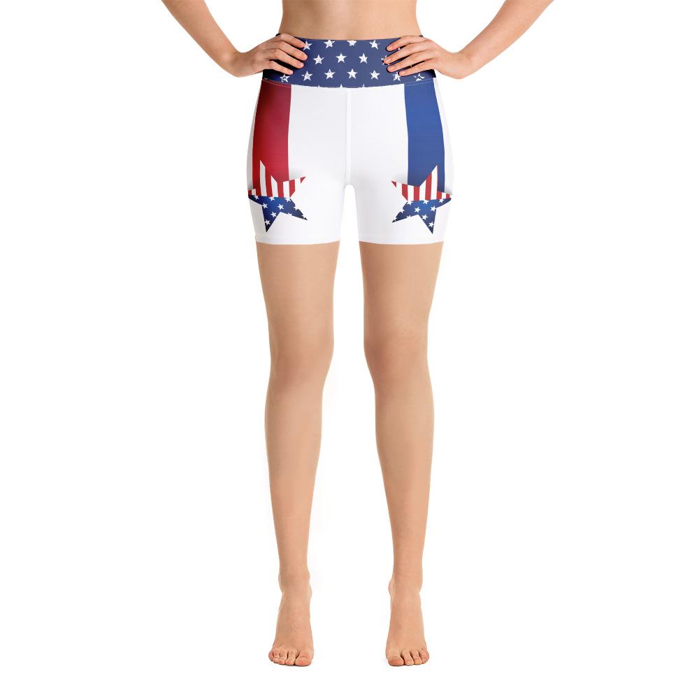 Patriotic American Flag — Yoga Shorts