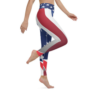 Waving American Flag - Yoga Leggings