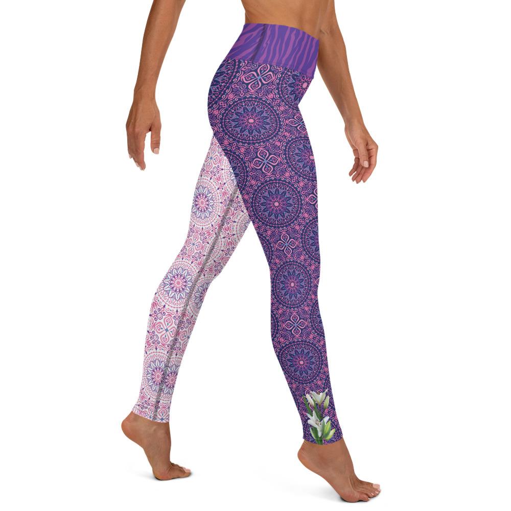 Pink Purple Zebra Lilly - Yoga Leggings