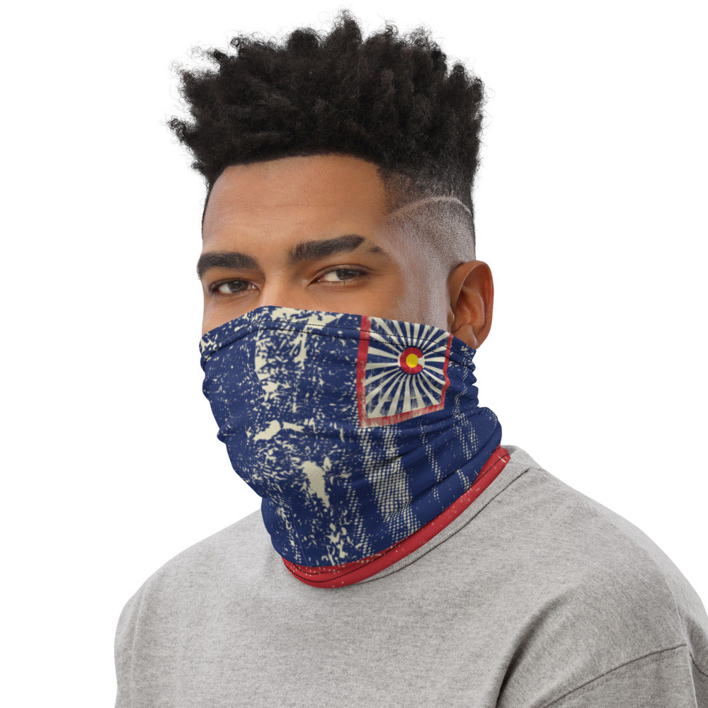 Colorado Flag Grunge - Neck Gaiter, Fask Covering, Face Mask