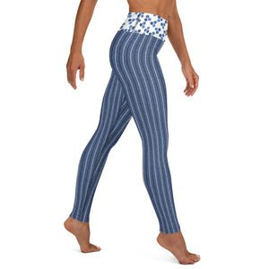 Denim Stripes and Dots - Yoga Leggings