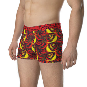 Red Swirls and Cheetah - Crazy-Ass Undies - Men's Boxer Briefs