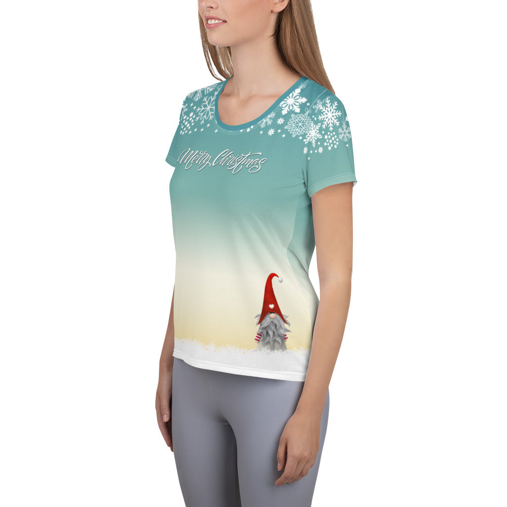 Merry Christmas Gnome - Women's Athletic T-shirt