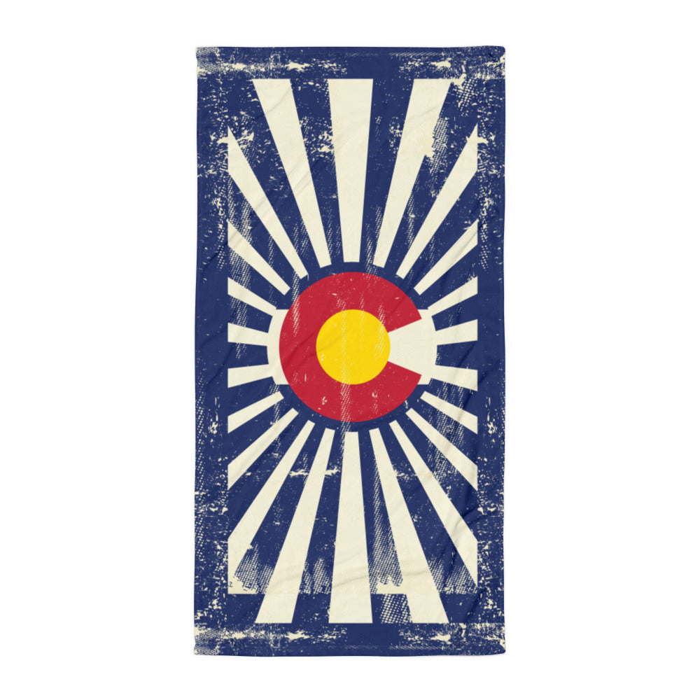 Colorado Flag Grunge - Beach Towel