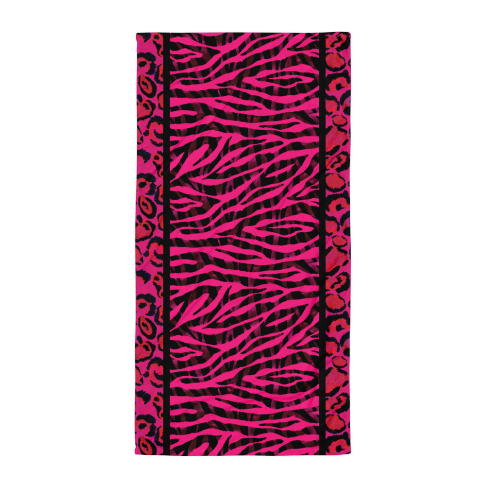 Hot Pink Animal Print - Beach Towel