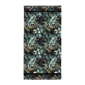 Turquoise, Black and Gold Spatter - Beach Towel