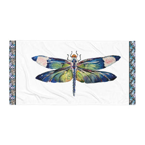 Watercolor Dragonfly - Beach Towel