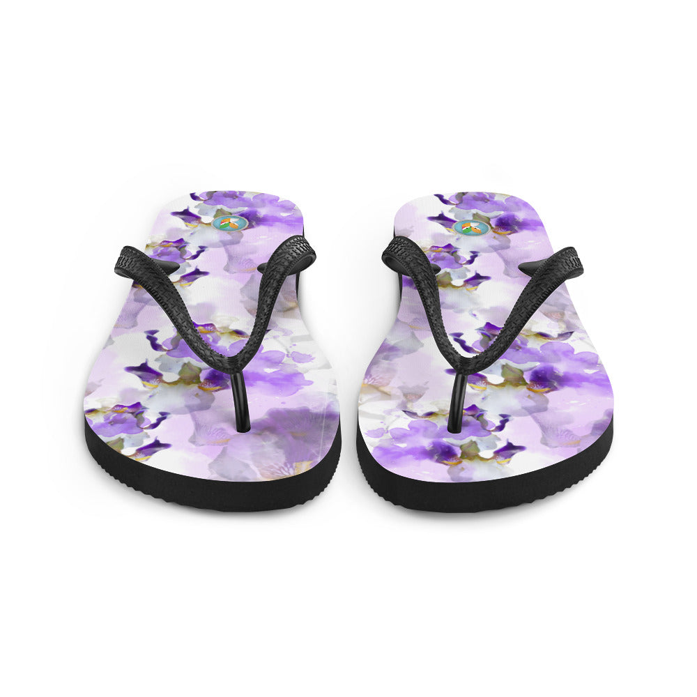 Watercolor Irises - Flip-Flops