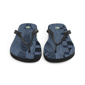 Blue and Black Pattern - Flip-Flops