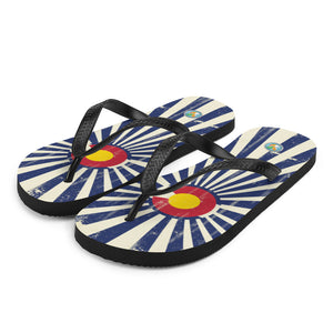 Colorado Flag Grunge - Flip-Flops