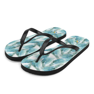 Blue and Green Watercolor Strokes - Flip-Flops