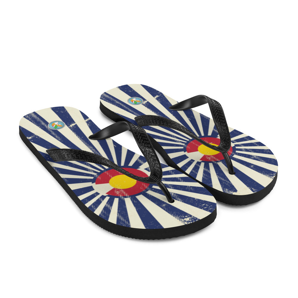 Colorado Flag Grunge - Flip-Flops