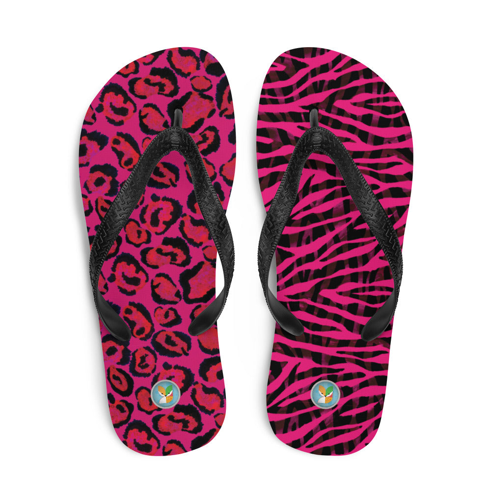 Hot Pink Animal Print - Flip-Flops