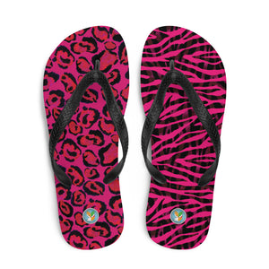 Hot Pink Animal Print - Flip-Flops