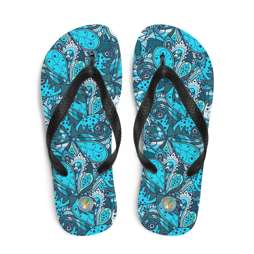 Turquoise Pattern - Flip-Flops